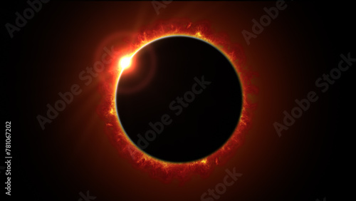Total solar eclipse, The moon moving in front of the sun.