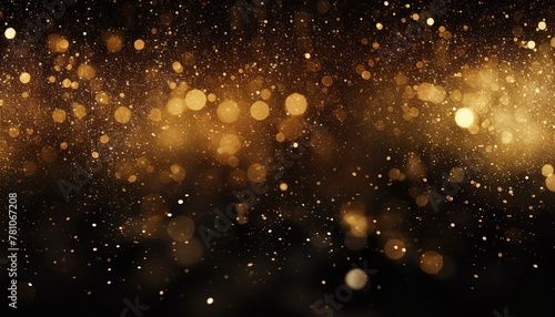Bokeh light effect with jewelry gold star background, gold stars with sparkling the golden background