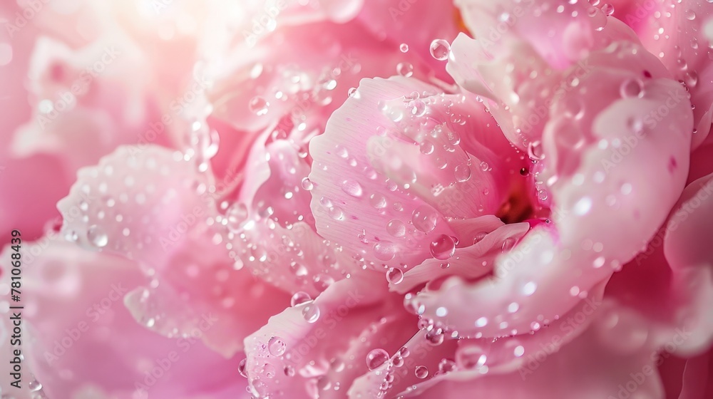 Pink flower with water drops