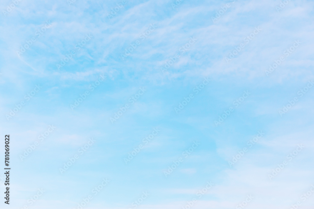 Fantastic soft white clouds against blue sky and copy space horizontal shape
