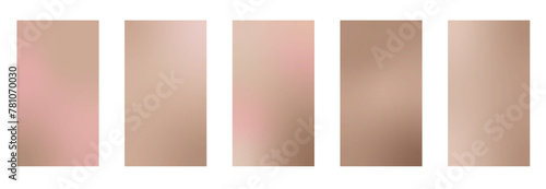 Nude gradient. Pastel nude background set, modern gradient vector design. Trendy screen.
