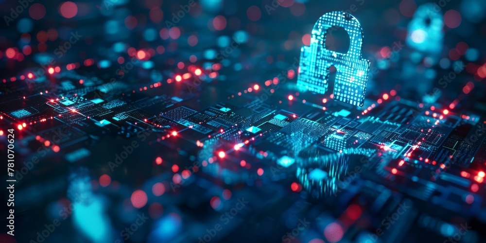 Fototapeta premium Cybersecurity with digital security systems and data protection concepts