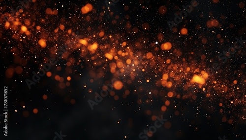Detail of fire ember particles sparkle background, vibrant fire colors of spinning sparks