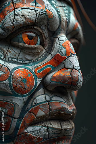 Intricate Carved Mask Representing the Rich Cultural Heritage of Indigenous Peoples