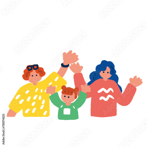 シンプルでフラットな親子のイラスト
