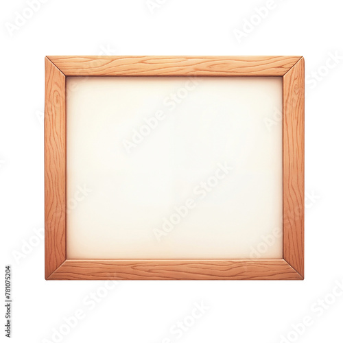 Woden frame isolated on transparent background. AI 