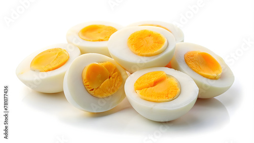 Fresh boiled egg on isolated on white background