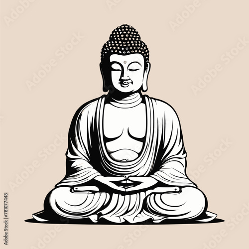 Meditative Buddha Vector Art