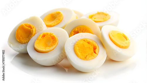 Fresh boiled egg on isolated on white background photo