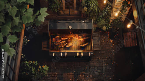 bbq grill top view