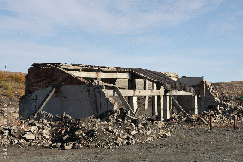 Russia. Kola Superdeep Borehole, destroyed buildings Russia. Kola Superdeep Borehole, destroyed buildings