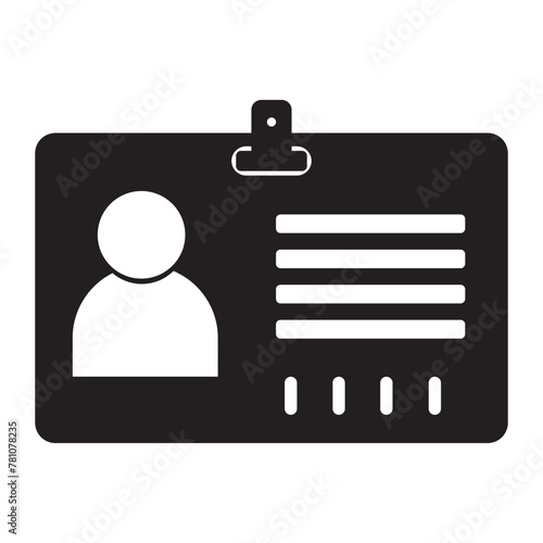 ID Card Icon Black | Driver's License Illustration | ID Badge Symbol | Identity Logo | Pass Passport Sign | Isolated | Variations