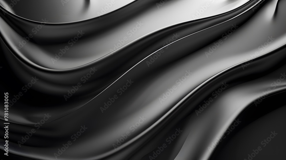 Fototapeta premium black satin waves background