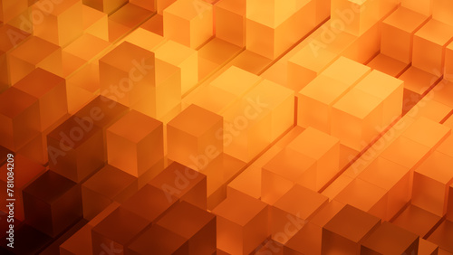 Orange and Yellow, Futuristic Tech Background. 3D Render. photo