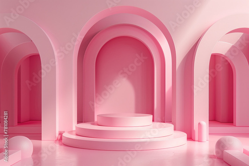 Pink arches in a dreamy room