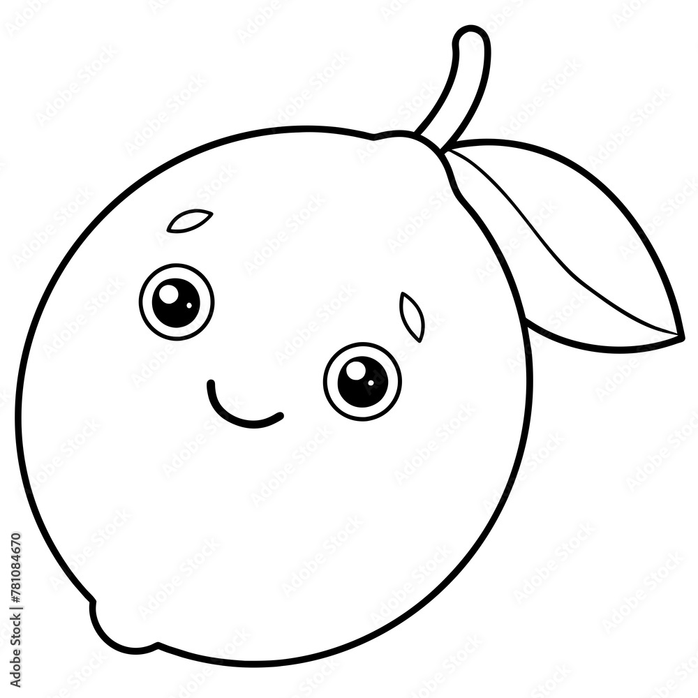 Obraz premium Lemon Vector Brighten Your Designs with Cute Citrus Charm