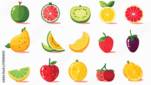 Fototapeta Naklejka Na Ścianę i Meble -  Fruits design over white background vector illustra