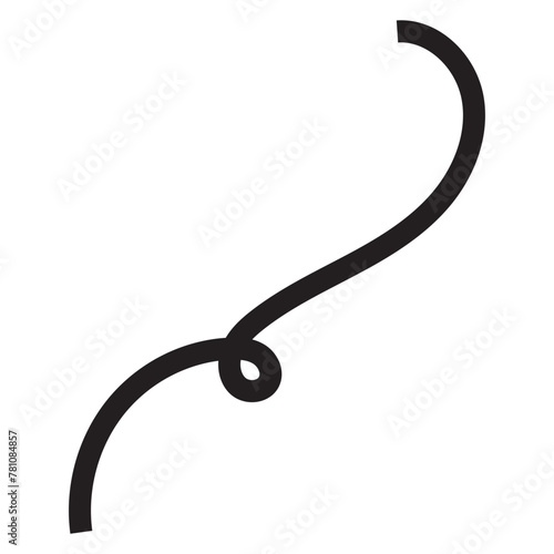 Squiggle and swirl lines. Set of hand drawn calligraphic swirls. Vector illustration in doodle style