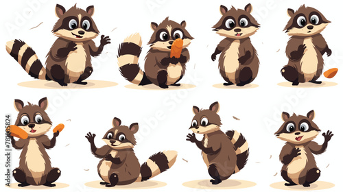 Funny Raccoon with Dexterous Front Paws and Ringed