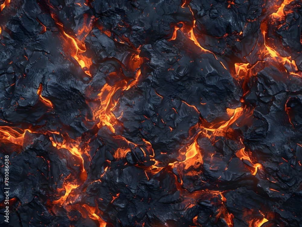 Flame texture top view, hotcoals Flame texture top view, hotcoals