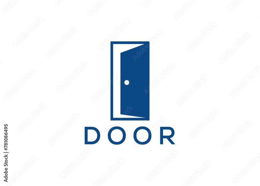 Creative and minimal door logo vector template Creative and minimal door logo vector template