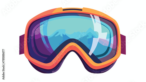Ski goggles cartoon flat vector isolated on white background