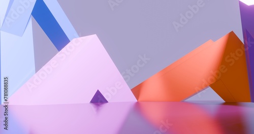 Architecture background geometric shape building 3d render