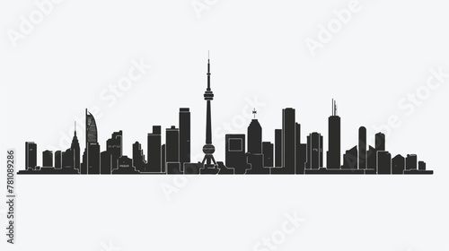 Skyline flat vector isolated on white background