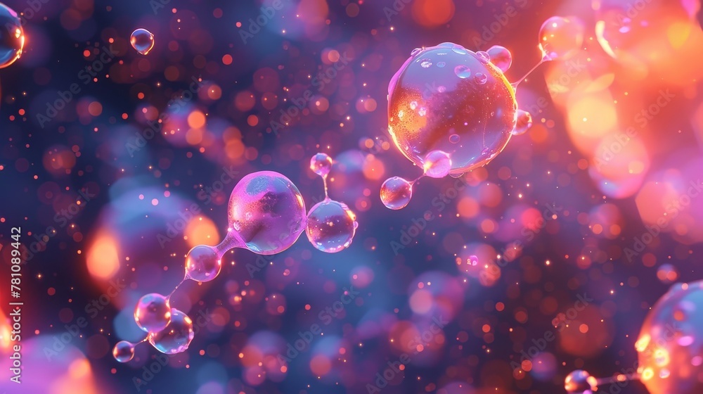 Chemistry: A 3D vector illustration of molecular models floating in a digital space Chemistry: A 3D vector illustration of molecular models floating in a digital space