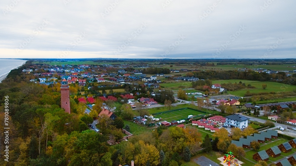 Captured by drone on a cloudy November day, the Gąski panorama.