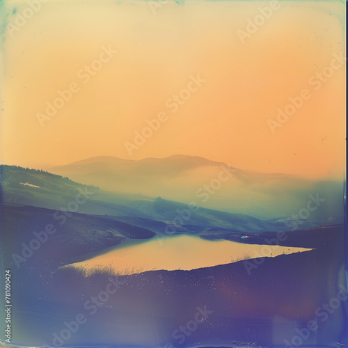 Colorful Abstract Riverside Landscape Background