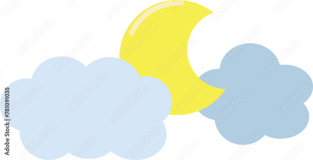 moon cloud illustration sky element moon cloud illustration sky element