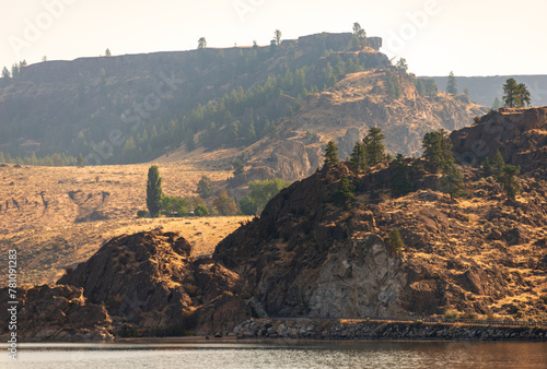 Steamboat Rock State Park by Banks Lake in the Grand Coulee, in Washington State