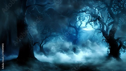 Wallpaper Mural A dark misty forest is illuminated by the soft glow of the full moon. As if in a dream ethereal beings dance and twirl a the trees . . Torontodigital.ca