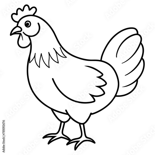 chicken vector illustration with line art. © Abul Kalam