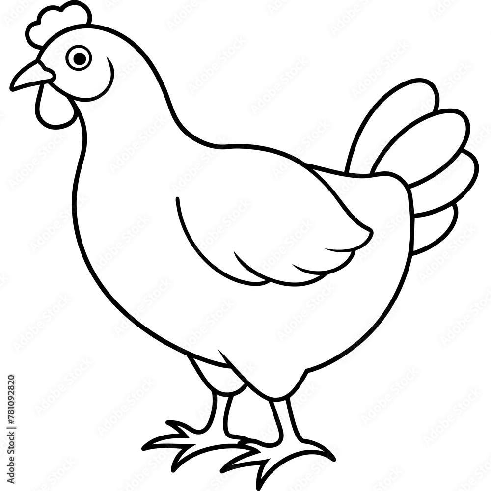 chicken vector illustration with line art.
chicken vector illustration with line art.