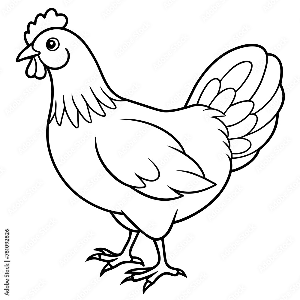 chicken vector illustration with line art.
chicken vector illustration with line art.