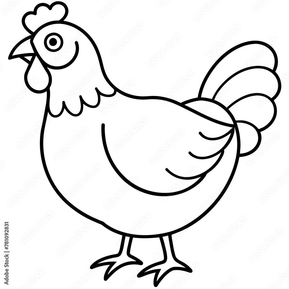 chicken vector illustration with line art.
chicken vector illustration with line art.