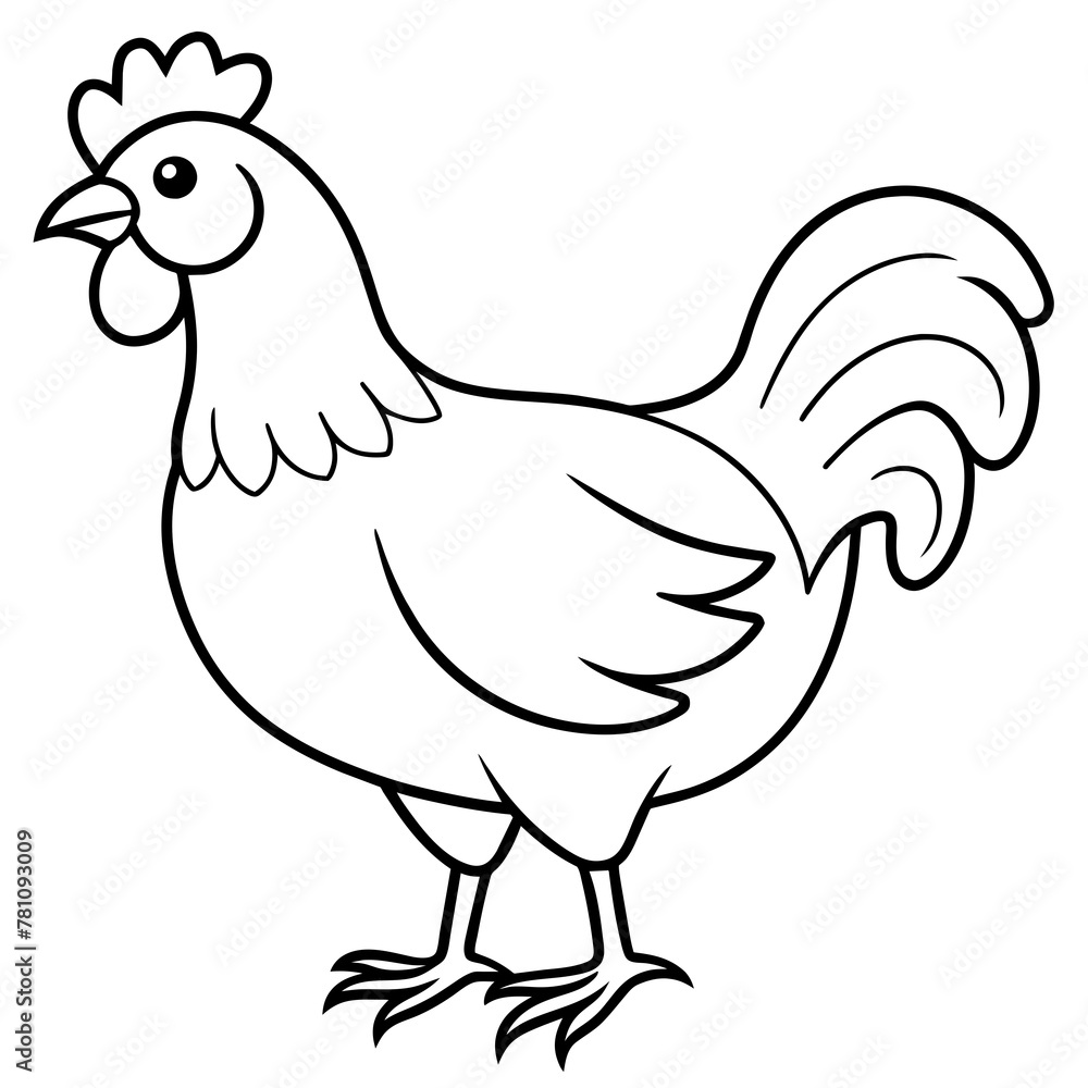 chicken vector illustration with line art.
chicken vector illustration with line art.