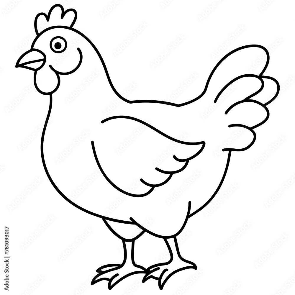 chicken vector illustration with line art.
chicken vector illustration with line art.