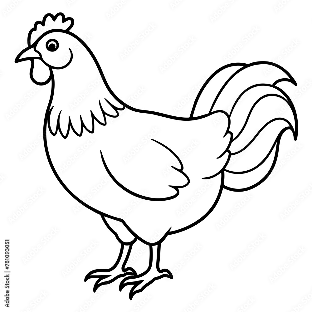 chicken vector illustration with line art.
chicken vector illustration with line art.