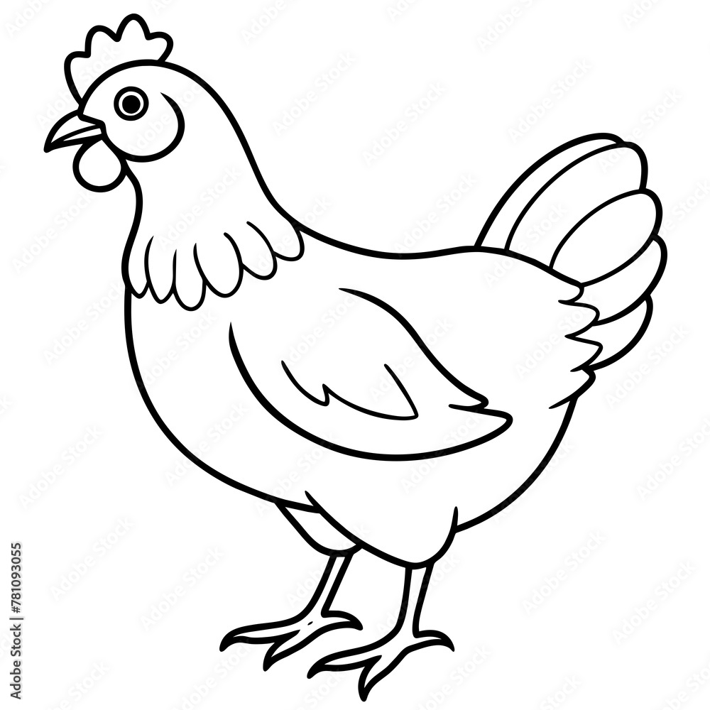chicken vector illustration with line art.
chicken vector illustration with line art.