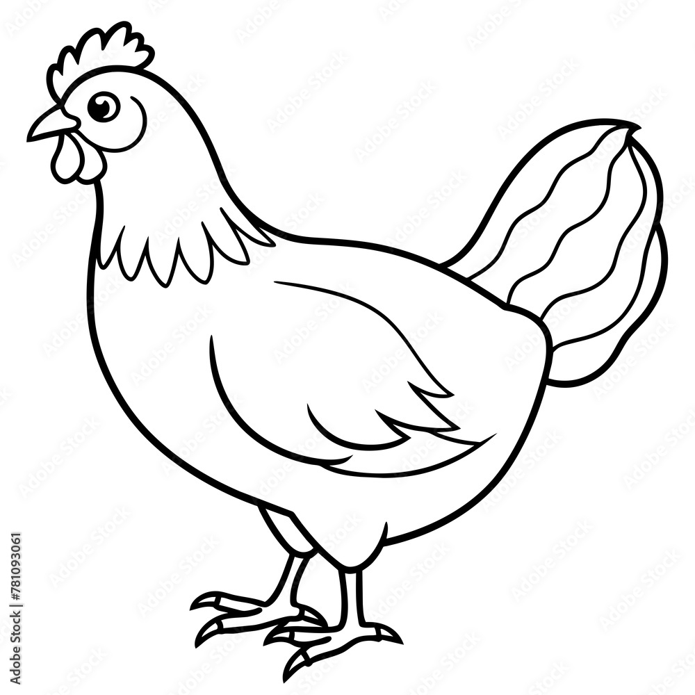 chicken vector illustration with line art.
chicken vector illustration with line art.