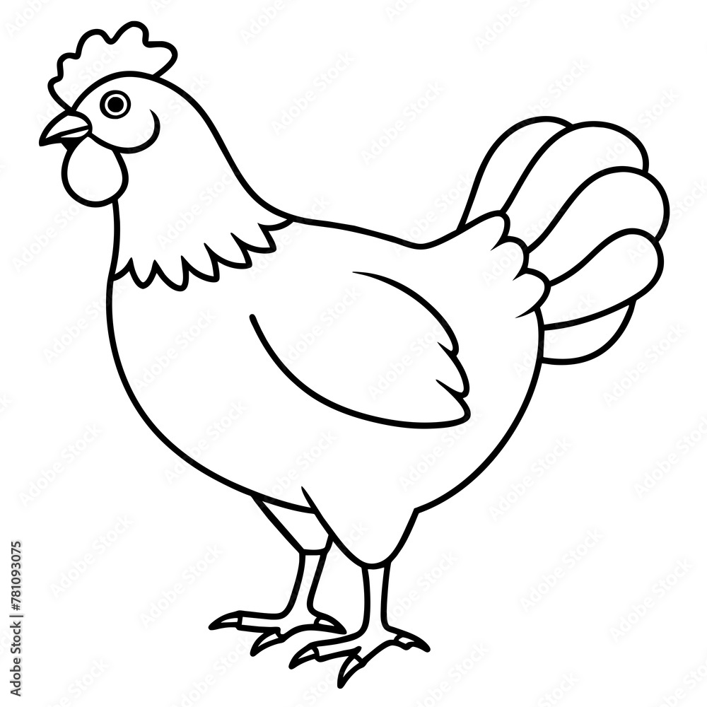 chicken vector illustration with line art.
chicken vector illustration with line art.