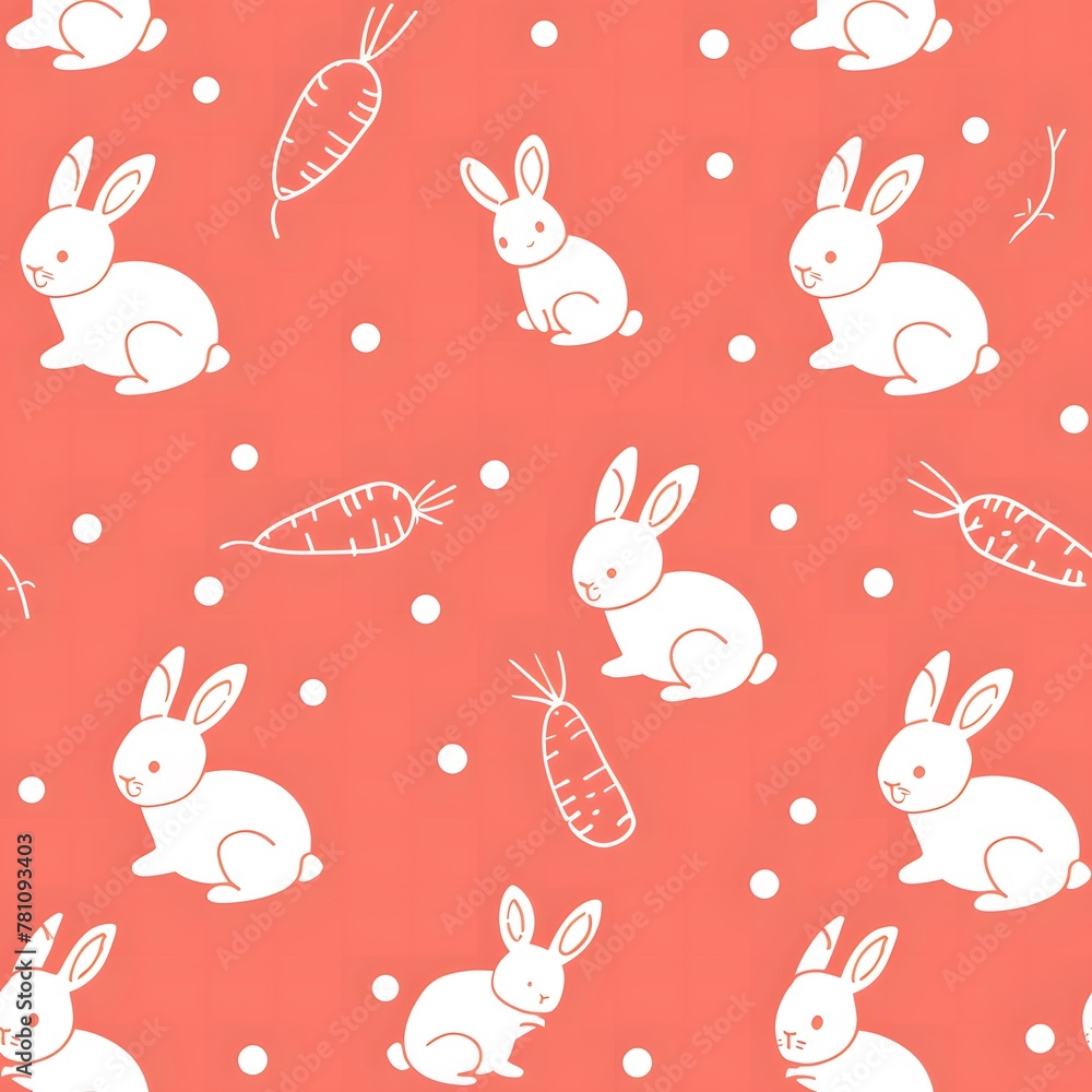 Cute Pink Bunny seamless Pattern Cute Pink Bunny seamless Pattern