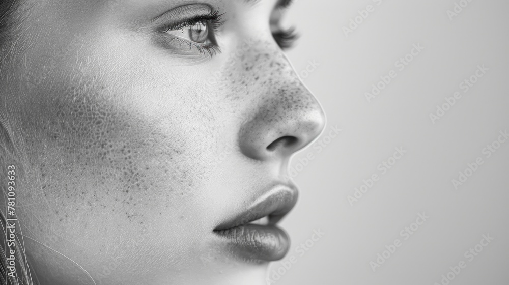 A stunning white-toned picture featuring impeccable skin and expansive copy space. A stunning white-toned picture featuring impeccable skin and expansive copy space.