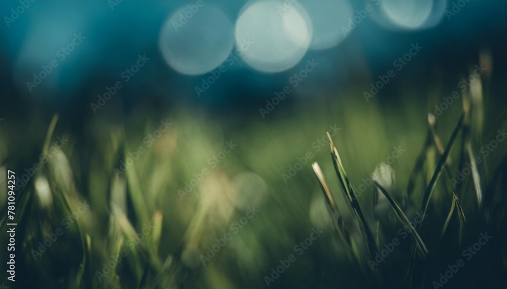 world environment day concept green grass and blue sky abstract background with bokeh generative ai