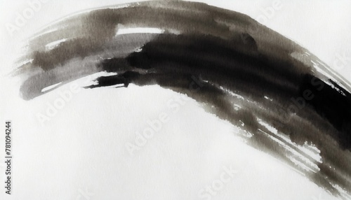 black ink brush stroke on white background abstract background in japanese style japanese calligraphy photo