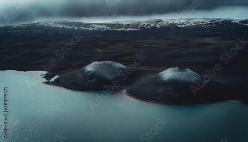 sudo craters in the myvatn lake seen from above