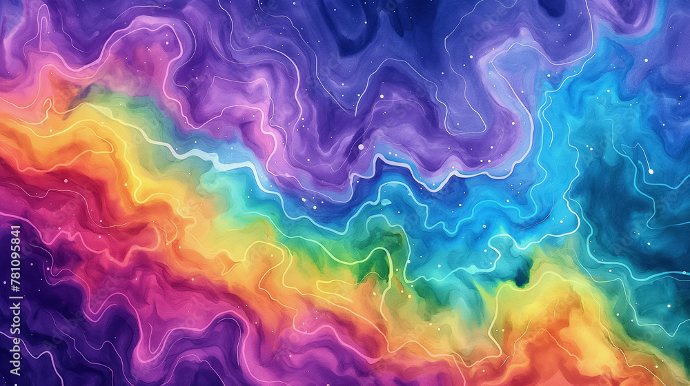 Fluid Rainbow Colors Abstract Background